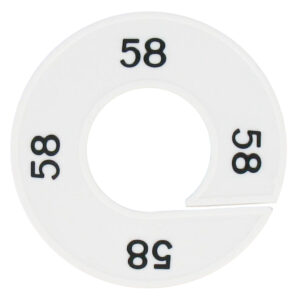 Maatring 58 wit zwart 9cm