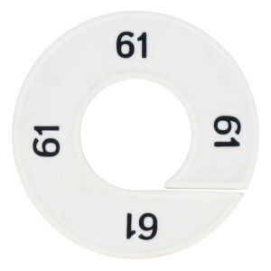 Maatring 61 wit zwart 9cm