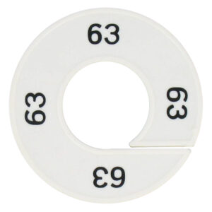 Maatring 63 wit zwart 9cm