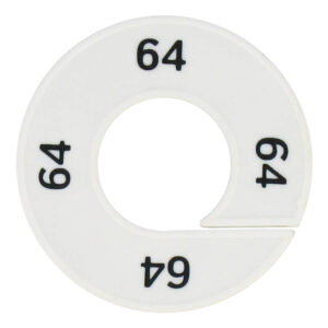 Maatring 66 wit zwart 9cm