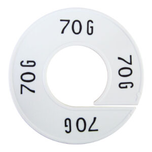 Maatring 70G wit zwart 9cm