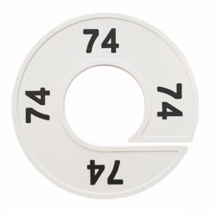 Maatring 74 wit zwart 9cm