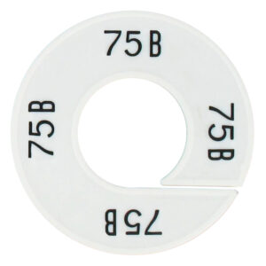 Maatring 75B wit zwart 9cm