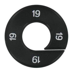 Maatring 19 zwart wit 9cm