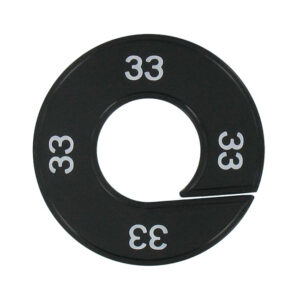 Maatring 33 zwart wit 9cm