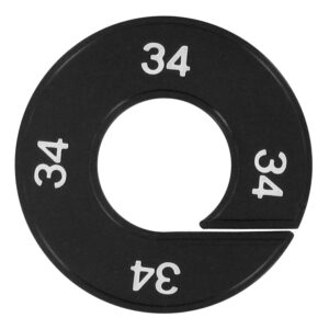 Maatring 34 zwart wit 9cm