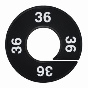 Maatring 36 zwart wit 9cm