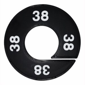 Maatring 38 zwart wit 9cm