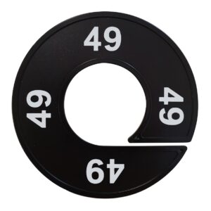 Maatring 49 zwart wit 9cm