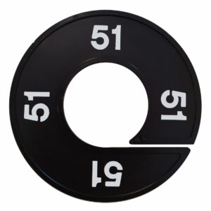 Maatring 51 zwart wit 9cm