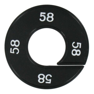 Maatring 57 zwart wit 9cm