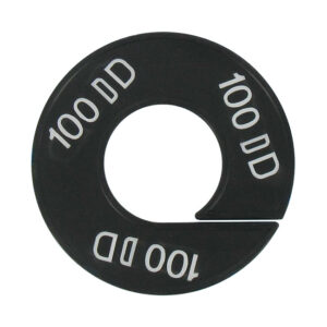 Maatring 100DD zwart wit 9cm