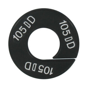 Maatring 105DD zwart wit 9cm