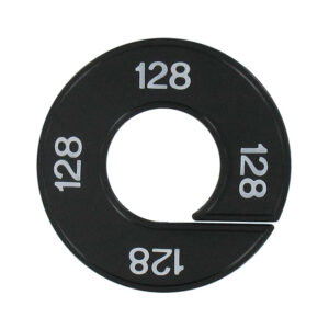 Maatring 128 zwart wit 9cm