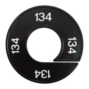 Maatring 134 zwart wit 9cm