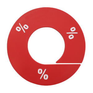 Maatring rood met opdruk % (1x)