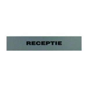 Deurplaatje RECEPTIE grijs/zwart