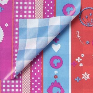 Cadeaupapier 50cm paars rood blauw