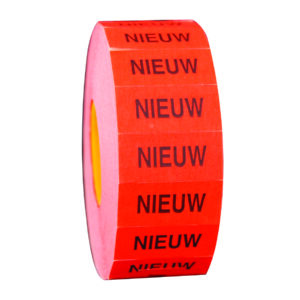 Etiket 2612 rh fluor rood zwart NIEUW