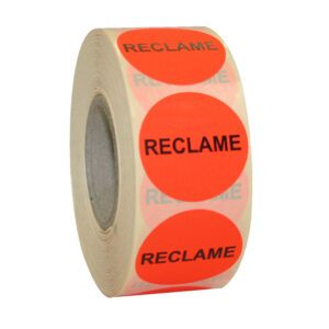 Etiket 35mm fluor rood RECLAME (1000x)