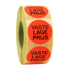 Etiket 35mm fluor rood Vaste Lage Prijs