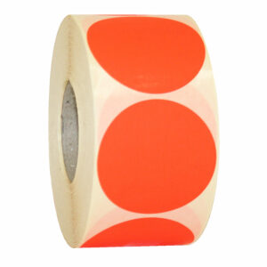 Etiket 50mm fluor rood permanent 1000x