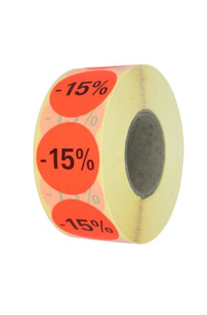 Etiket 35mm fluor rood zwart -15% 1000x