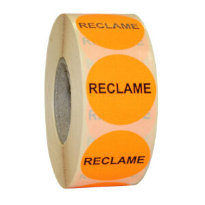 Etiket 35mm fluor oranje RECLAME (1000x)