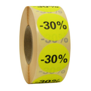 Etiket 35mm fluor geel zwart -30% 1000x