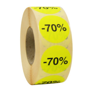 Etiket 35mm fluor geel zwart -70% 1000x
