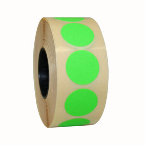 Etiket 17mm fluor groen permanent 1000x