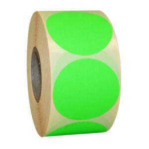 Etiket 50mm fluor groen afneembaar
