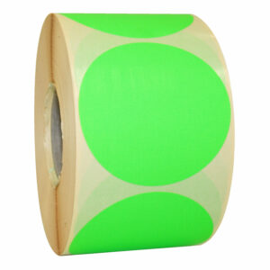 Etiket 67mm fluor groen permanent