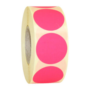 Etiket 35mm fluor roze permanent (1000x)