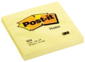 Post-it memoblok geel 76x76mm
