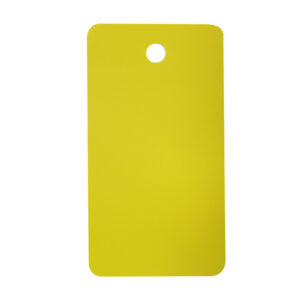 PVC label geel 118x64mm 1 gat (1000x)