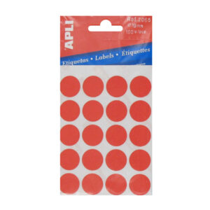Etiket 19mm rood Apli 02065 (100x)