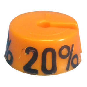 Maatdop oranje met opdruk 20% (25x)