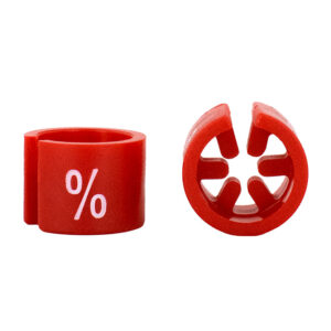 MB mini rood bedrukt met %  (100x)