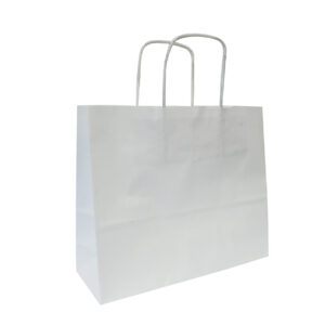 Draagtas papier 12 x 31 + 36cm wit (1x)