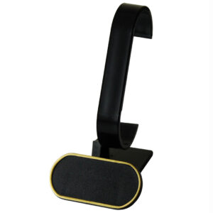 Horlogehouder zwart front ovaal goud