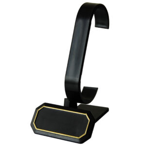 Horlogehouder zwart front 8-hoekig goud