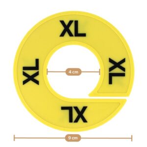 Maatring 9cm geel bedrukt XL