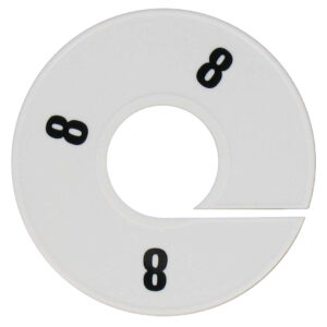 Maatring wit zwart maat 8