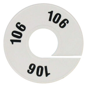 Maatring wit zwart maat 106