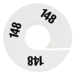 Maatring wit zwart maat 148