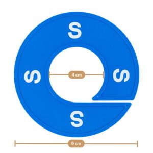 Maatring 9cm blauw bedrukt S