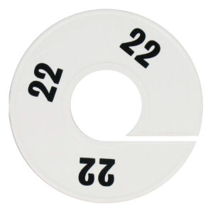 Maatring wit zwart maat 22