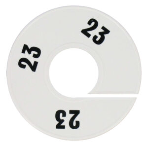 Maatring wit zwart maat 23