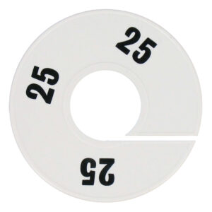 Maatring wit zwart maat 25